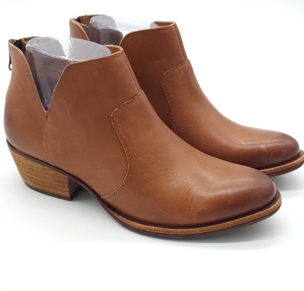 KORK-EASE Women's Skye Brown Leather Ankle Bootie Block Heel Size 6 - Picture 3 of 8